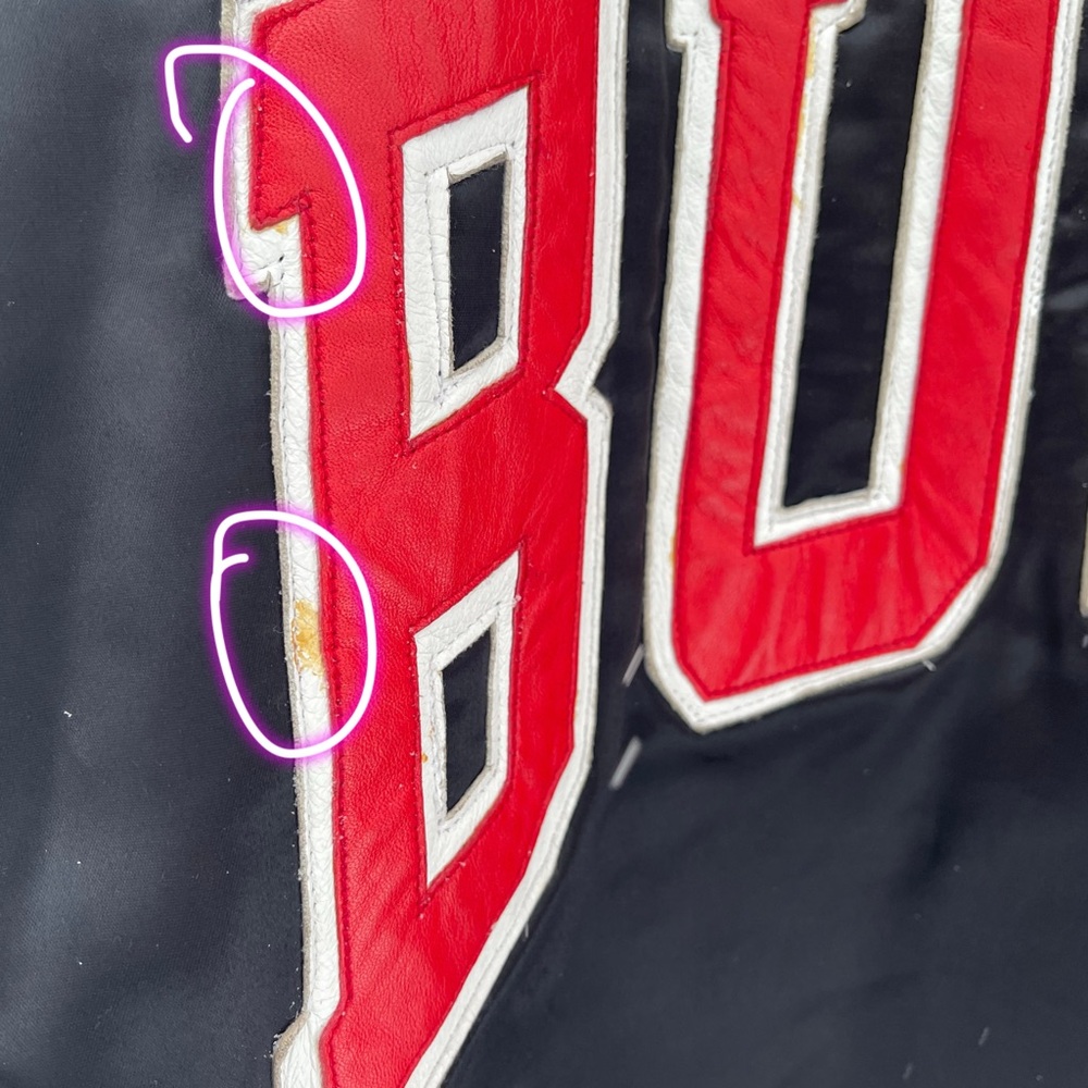 ❌SOLD❌ Vintage Chicago Bulls NBA Hamilton Reversible Leather Jacket 90s Bomber - Picture 8 of 12